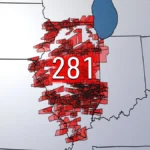 Radar imagery and storm alerts associated with tornado warnings in Illinois