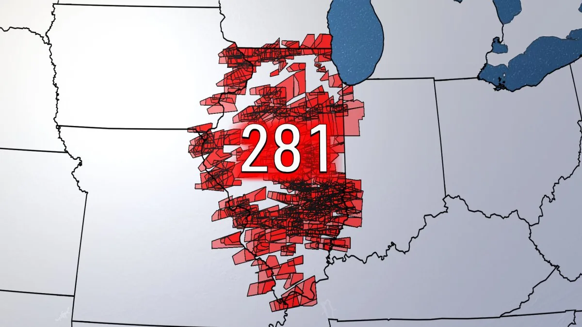 Radar imagery and storm alerts associated with tornado warnings in Illinois