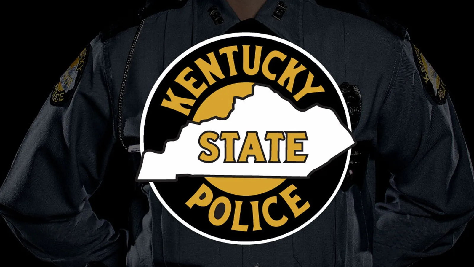 Kentucky State Police vehicle at a crash scene on a roadway in Brandenburg, Kentucky