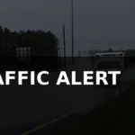 Police lights at the scene of a fatal crash on a dark roadway