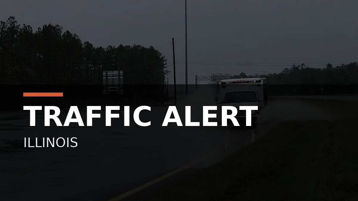 Police lights at the scene of a fatal crash on a dark roadway