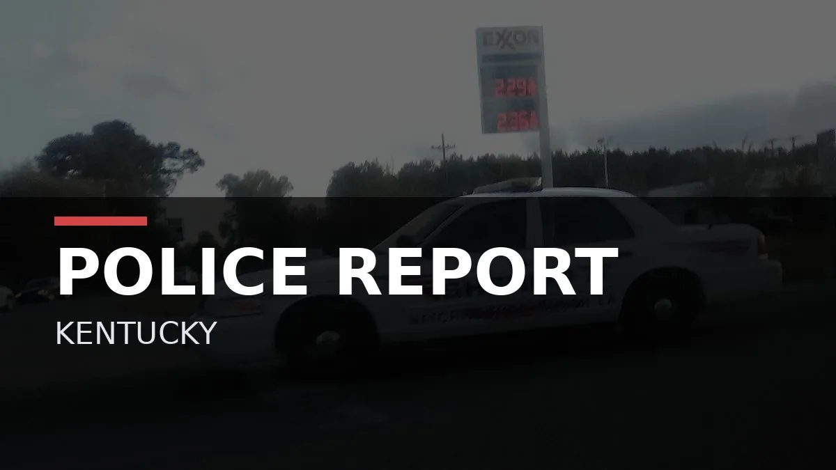 A Kentucky State Police cruiser parked beside a roadside traffic checkpoint